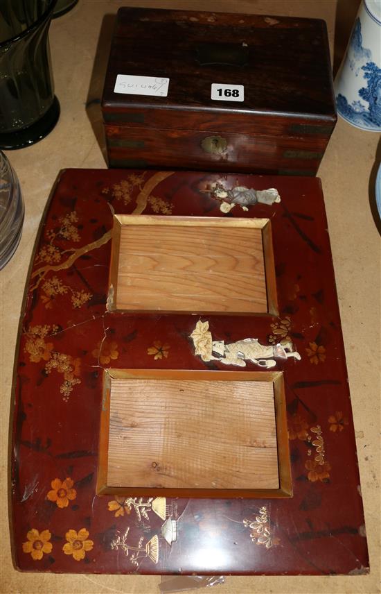 Chinoiserie photo frame & mahogany box